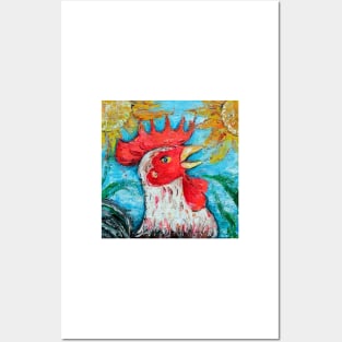 Happy Cheery Red Rooster Posters and Art